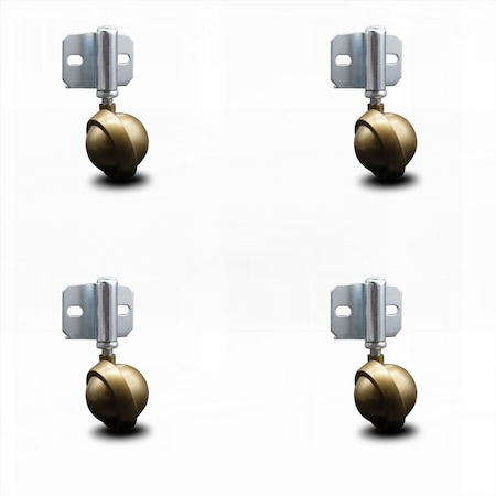 Service Caster 2 Inch Windsor Antique Metal Ball Caster - Side Mount Bracket - SCC, 4PK SCC-GR01S20-DCS-WA-71678-4-CB180-4